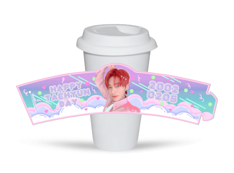 designed by: @mushpotaeto https://multipop.etsy.com/listing/1685642417/taehyun-cupsleeve-txt-cupsleeve-taehyun